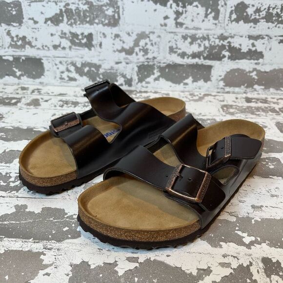 Birkenstock | women brown leather Arizona sandals - Picture 3 of 5